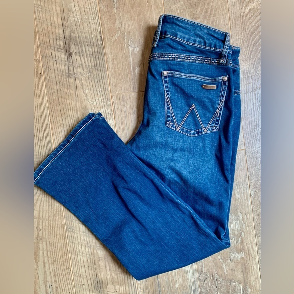 Wrangler Dark Blue Boot Cut Jeans - 9/10 X 30 - Picture 5 of 10